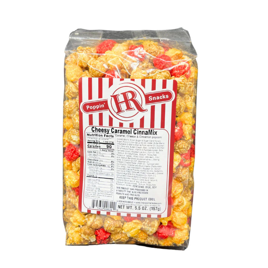 Cheesy Caramel Cinnamix Popcorn | Pack of 3 | 4 oz | HR Poppin' Snacks