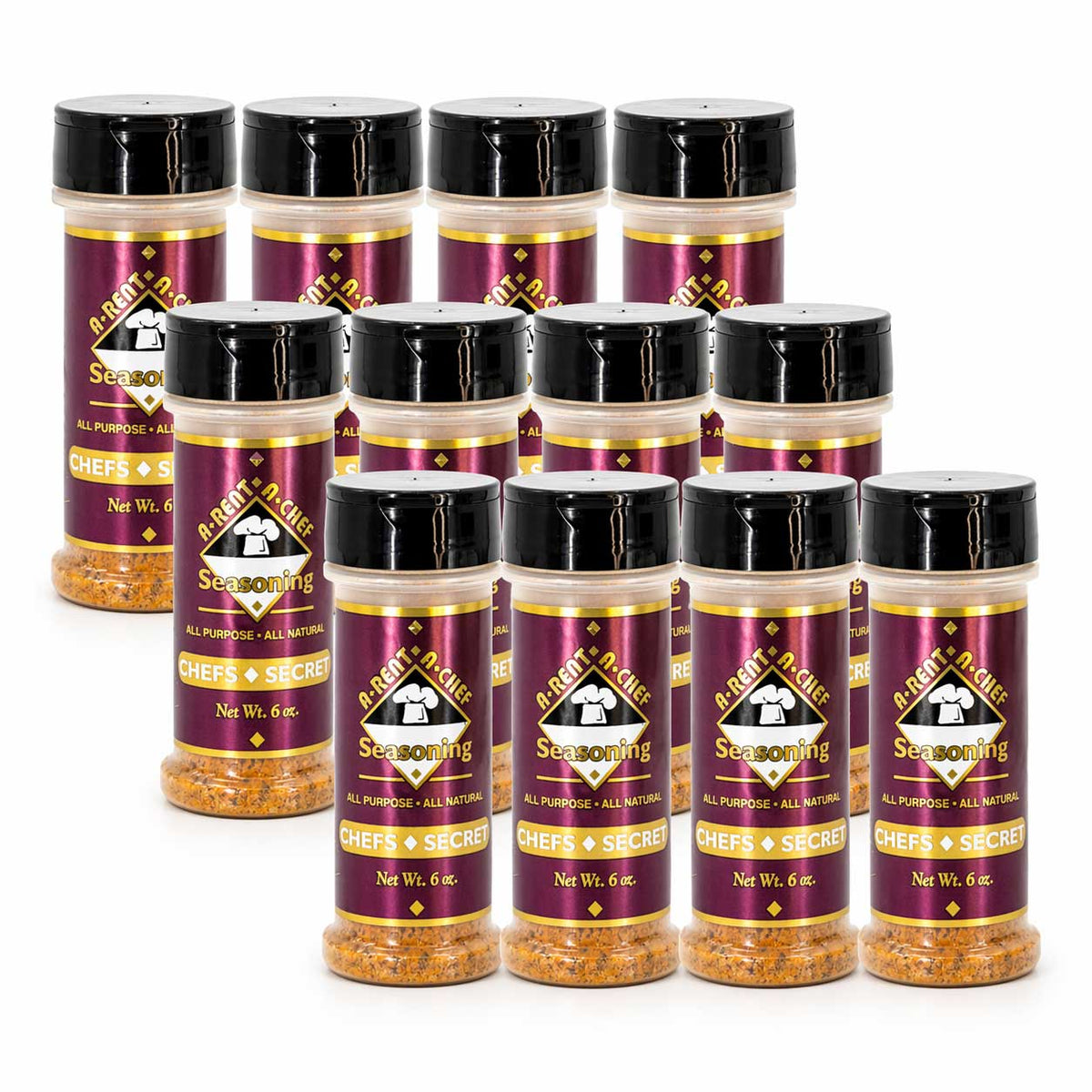 Chef's Secret All Purpose Seasoning | Pack of 12 | 6 oz | Gluten Free | A-Rent-A-Chef