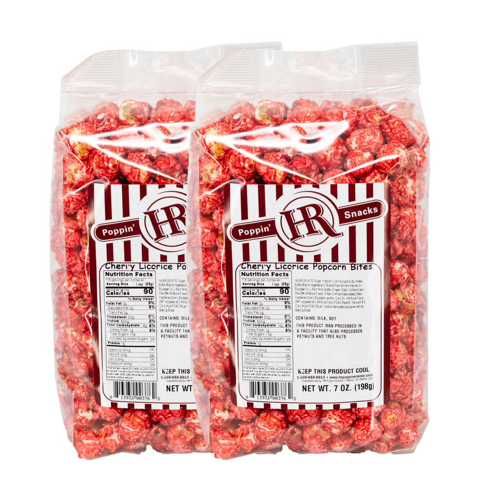 Cherry Licorice Popcorn | 7 oz | Pack of 2 | HR Poppin' Snacks