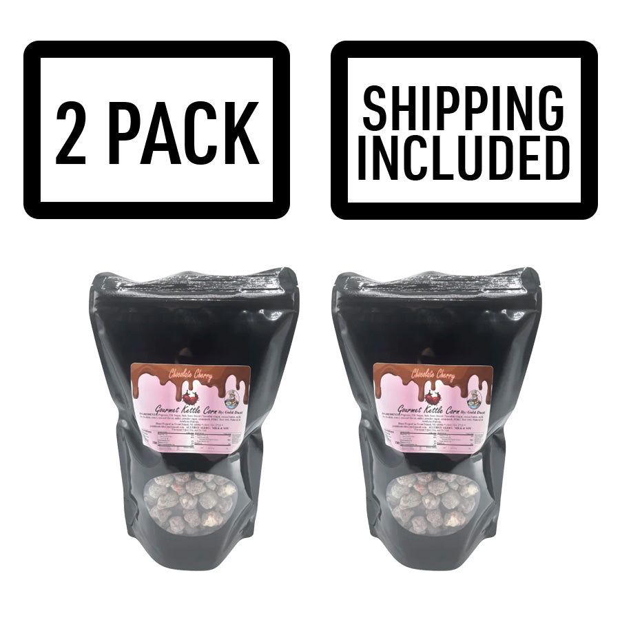 Chocolate Covered Cherry Kettle Corn | Pack of 2 | 6.5 oz | Non-GMO | Shipping Included | Gold Dust Kettle Corn