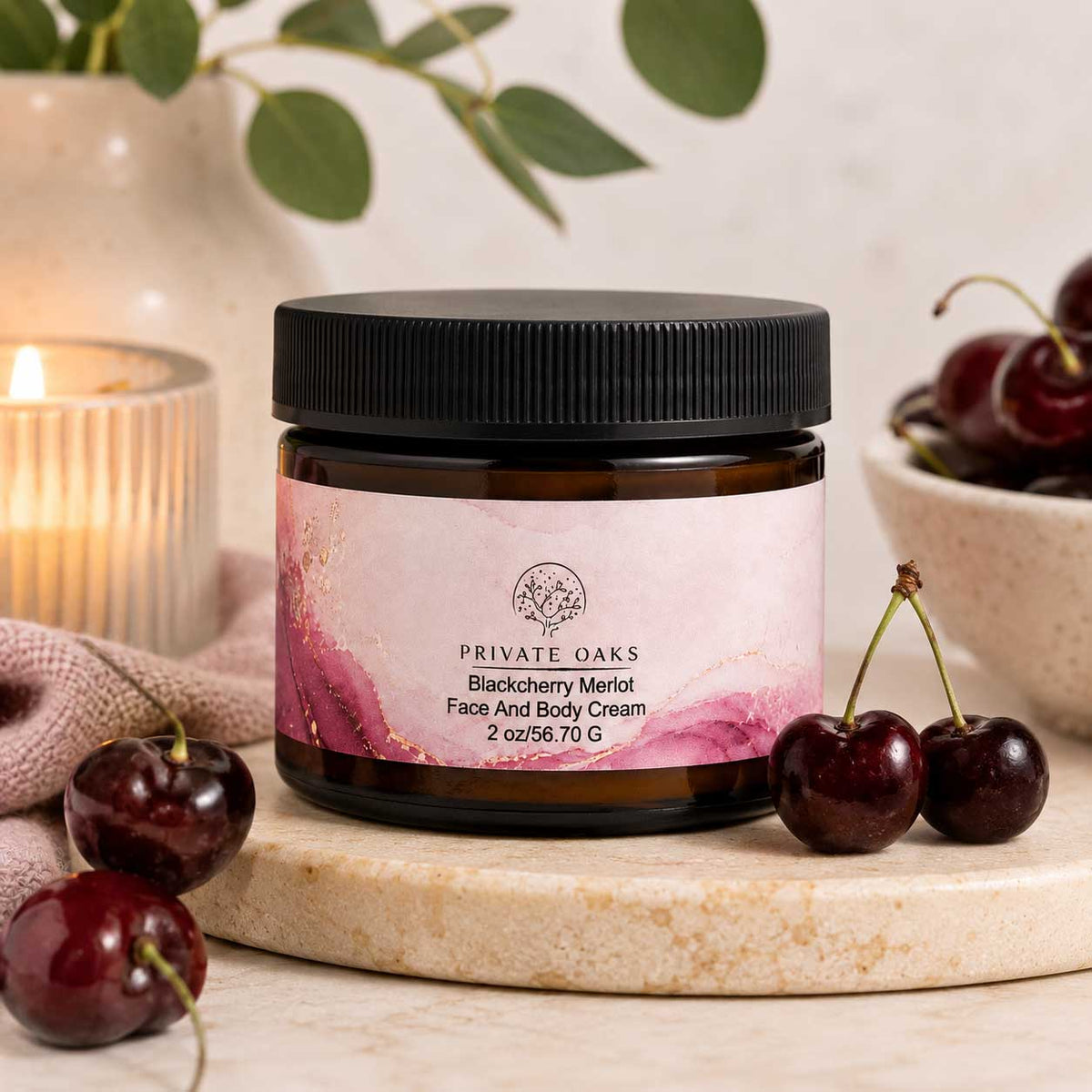 Blackcherry Merlot Face & Body Cream | 2 oz | Multiple Skin Types | Private Oaks Soap Co.
