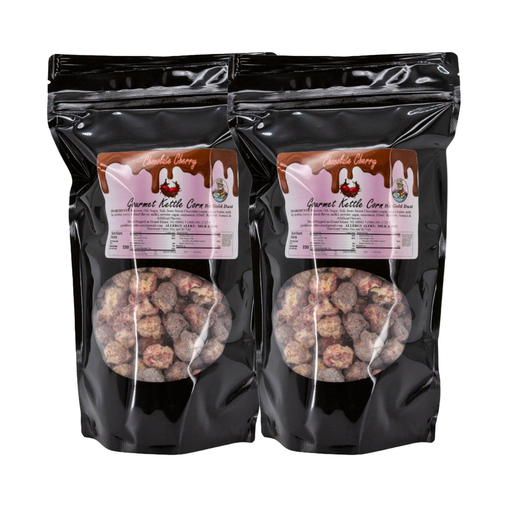 Chocolate Covered Cherry Kettle Corn | 6.5 oz | Pack of 2 | Non-GMO | Gold Dust Kettle Corn