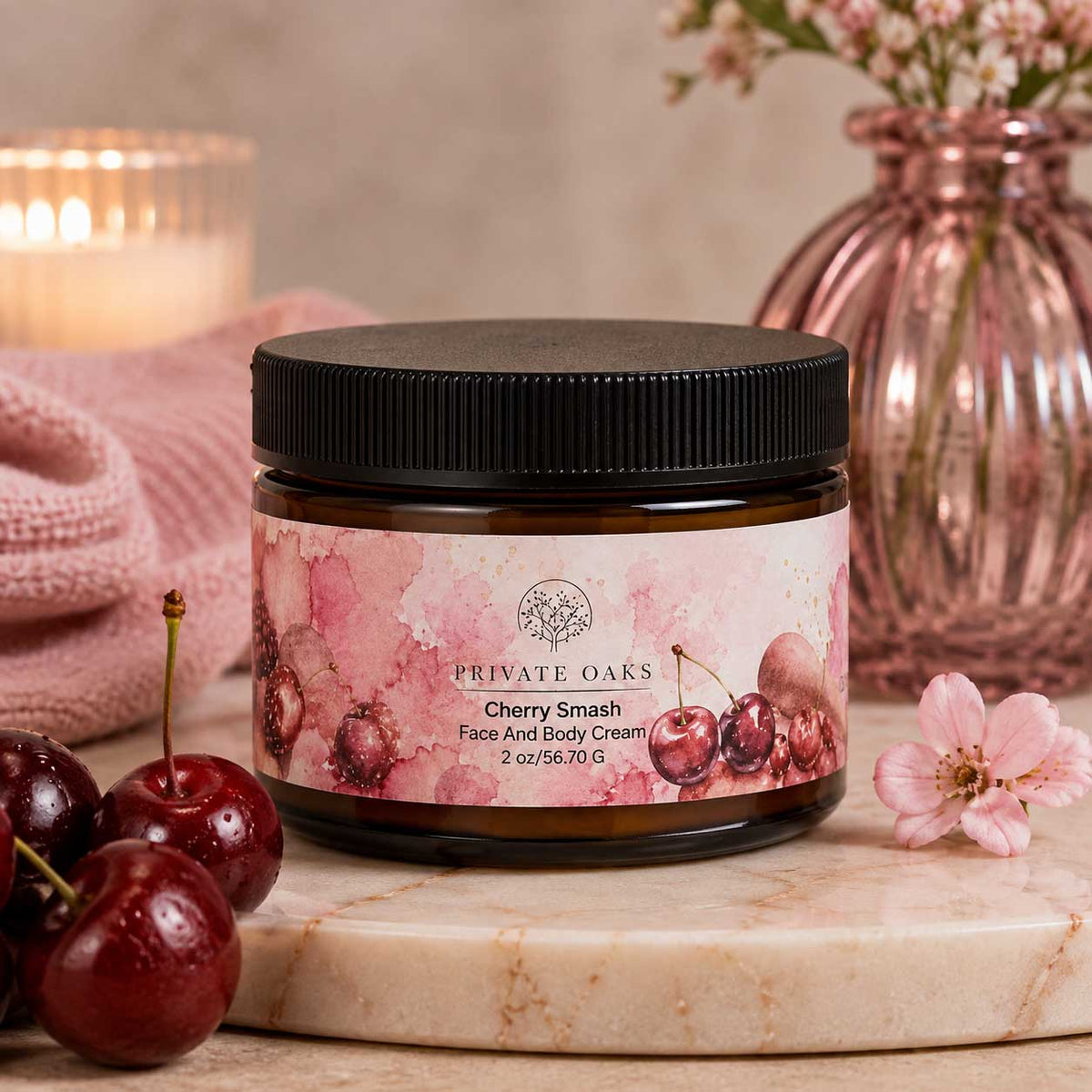 Cherry Smash Face & Body Cream | 2 oz | Multiple Skin Types | Private Oaks Soap Co.