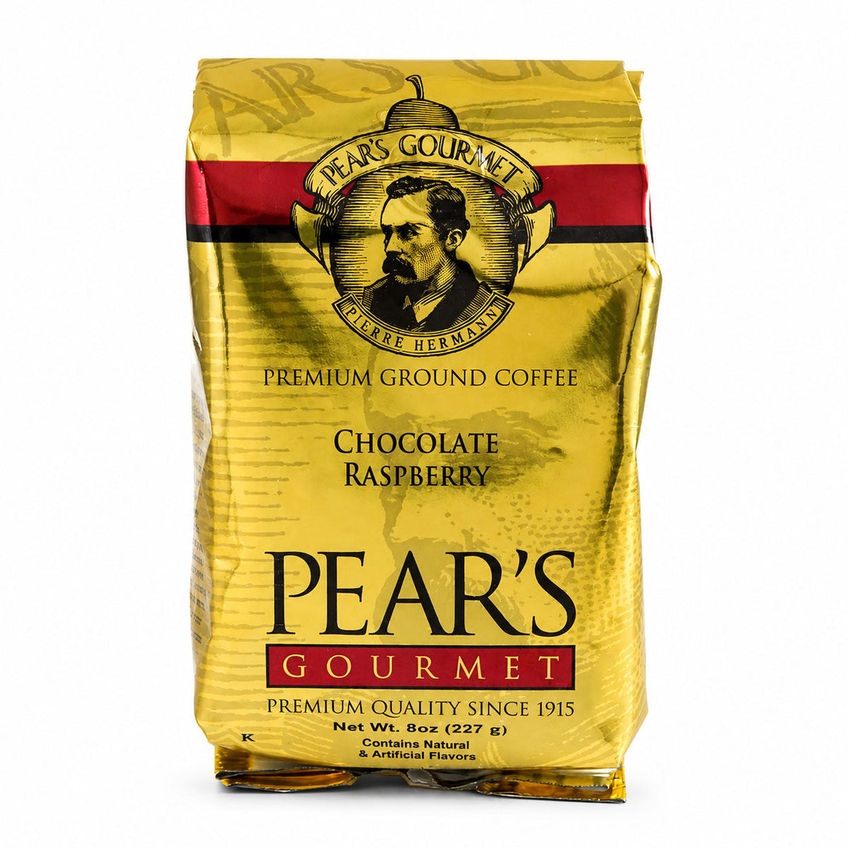 Pear's Chocolate Raspberry Ground Coffee | Pack of 2 | 8 oz | Brenmar