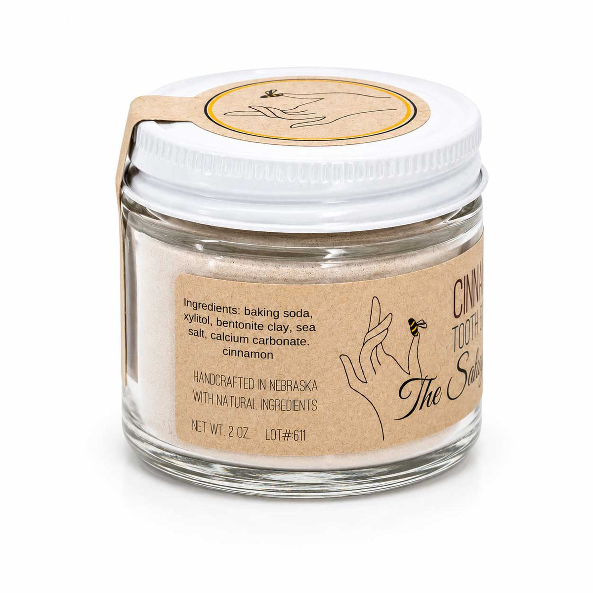 Sweetened Tooth Powder | 2 oz | Peppermint or Cinnamon | Fluoride Free | The Salvy Lady