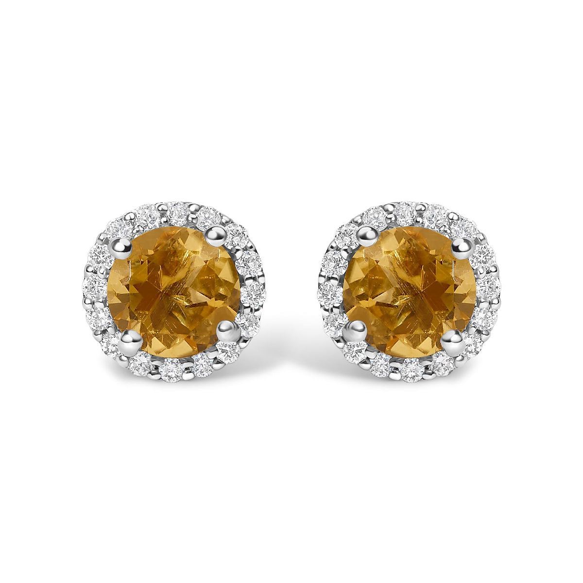 10K Gold Gemstone and 3/8 Cttw Diamond Halo Jewelry Set (Earrings, Pendant & Ring)