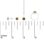 10K Gold Gemstone and 3/8 Cttw Diamond Halo Jewelry Set (Earrings, Pendant & Ring)