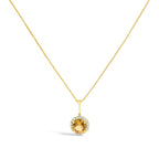10K Gold Gemstone and 3/8 Cttw Diamond Halo Jewelry Set (Earrings, Pendant & Ring)