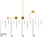 10K Gold Gemstone and 3/8 Cttw Diamond Halo Jewelry Set (Earrings, Pendant & Ring)