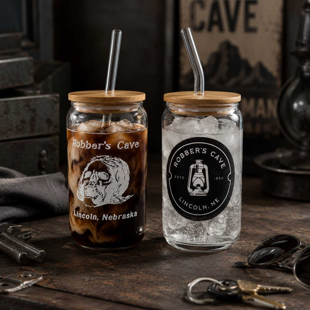 Robber's Cave Glass | 16 oz | Multiple Designs | Robber's Cave