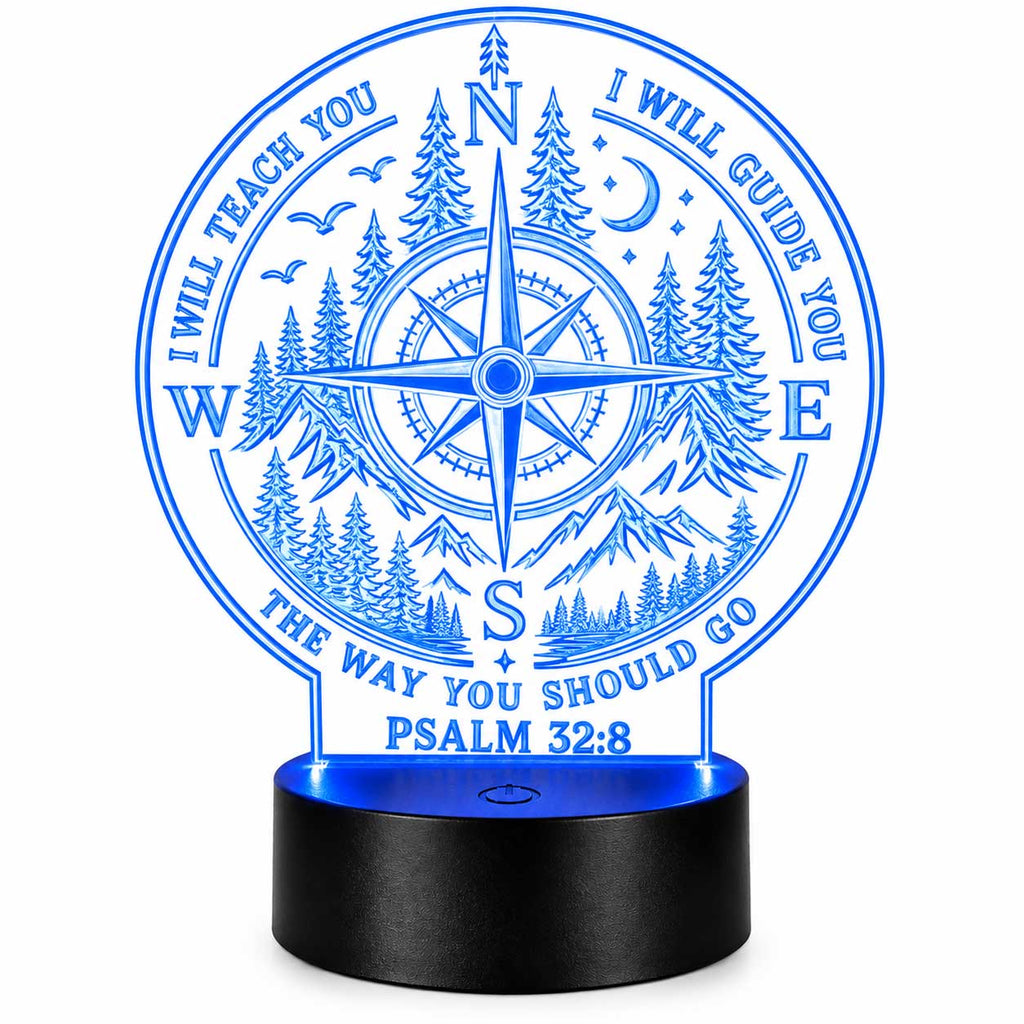Inspirational LED Lighted Plaque | I Will Teach You And Guide You The Way You Should Go | Glowing Creation