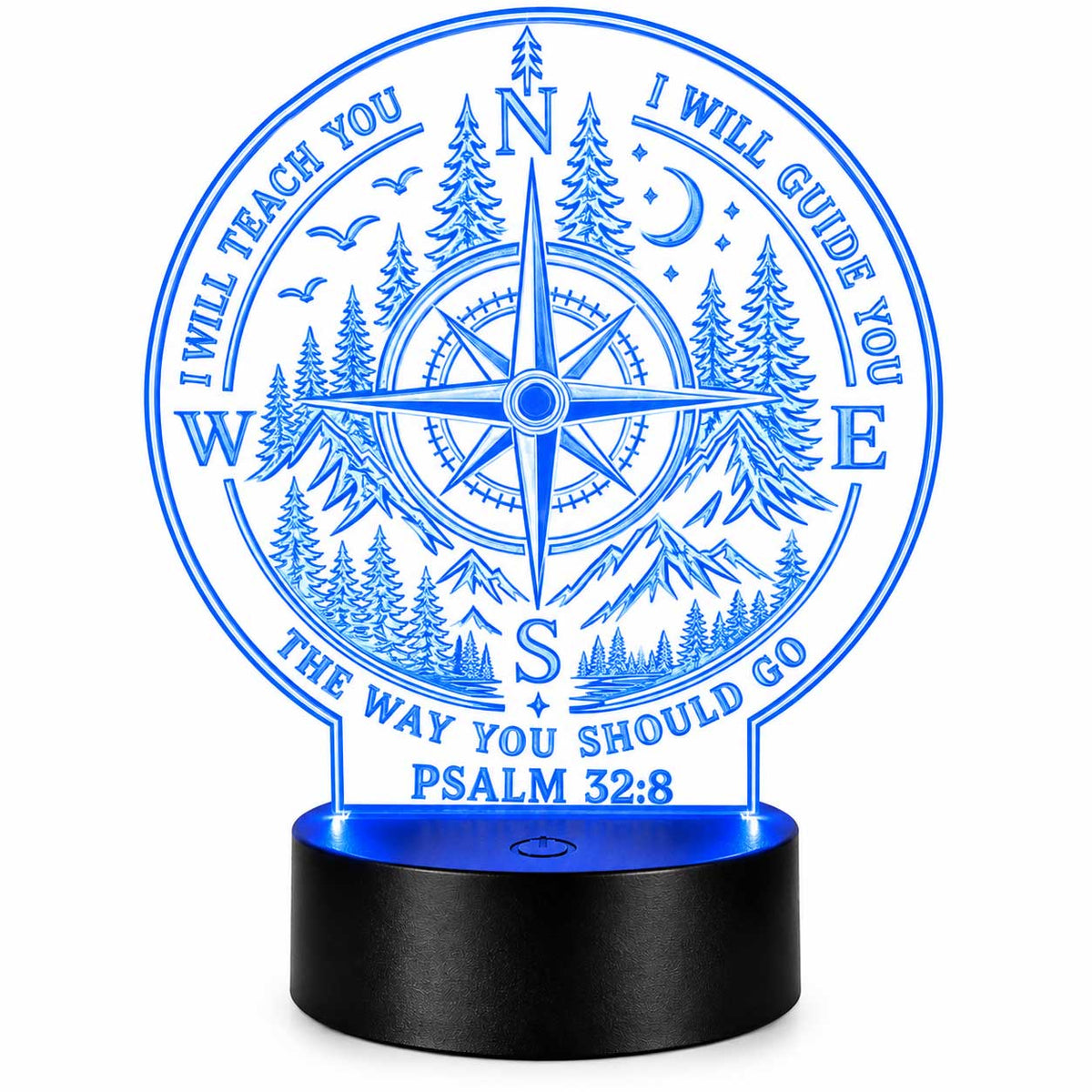 Inspirational LED Lighted Plaque | I Will Teach You And Guide You The Way You Should Go | Glowing Creation