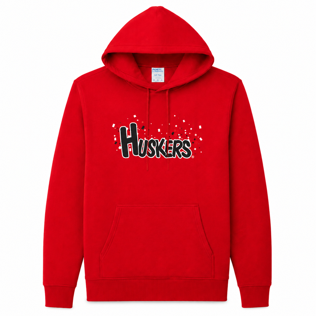 Youth Huskers Football Hoodie | Red | Multiple Sizes | Lou's Sporting Goods | 25N4YH