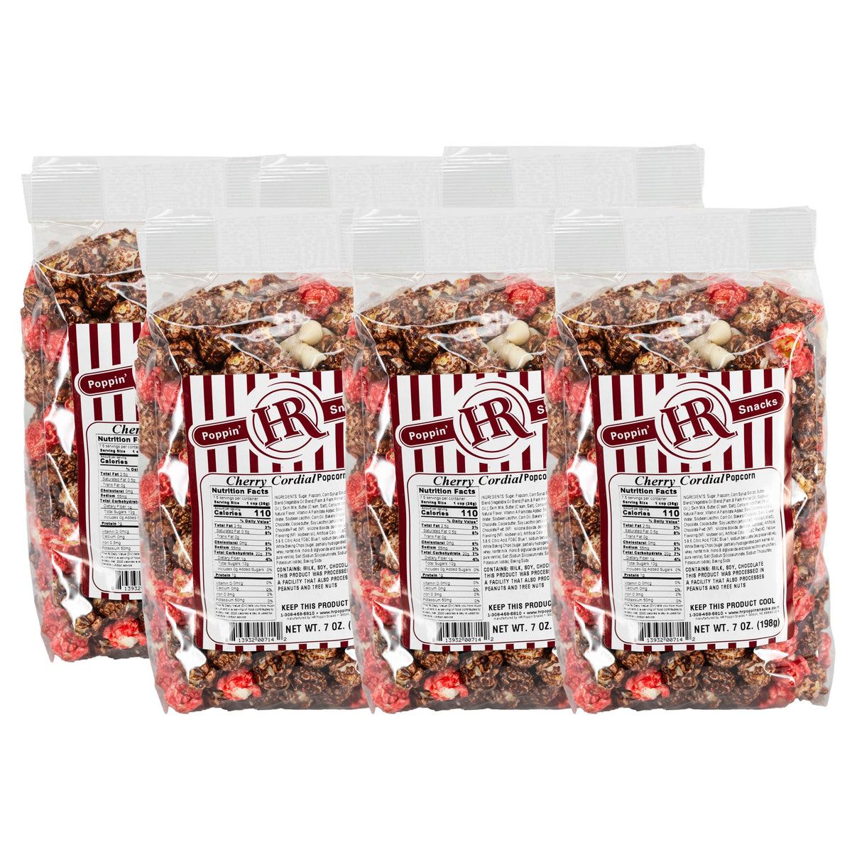 Cherry Cordial Popcorn | Pack of 6 | 5 oz | HR Poppin' Snacks