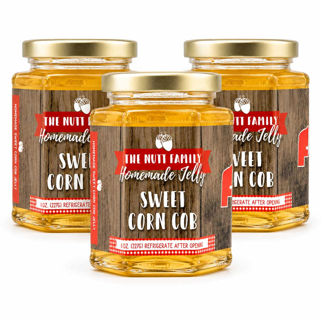 Sweet Corn Cob Jelly | Pack of 3 | 9 oz | Nutt Family Jams & Jellies