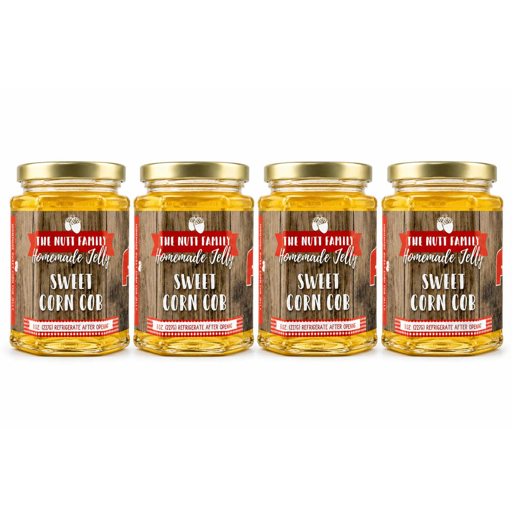 Sweet Corn Cob Jelly | Pack of 4 | 9 oz | Nutt Family Jams & Jellies