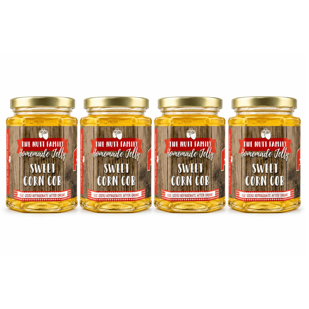 Sweet Corn Cob Jelly | Pack of 4 | 9 oz | Nutt Family Jams & Jellies