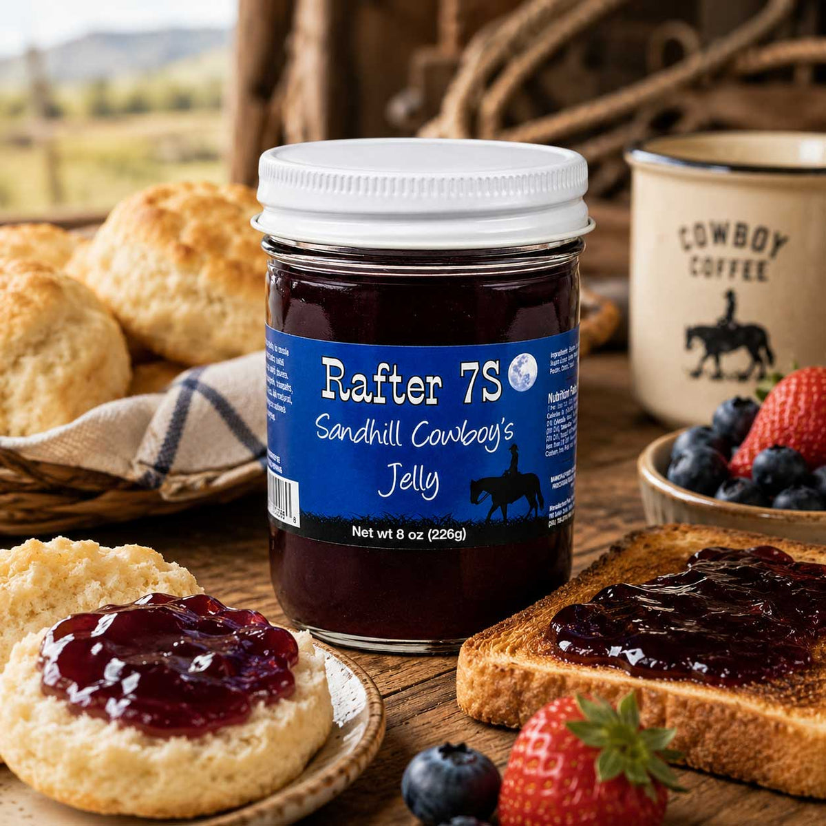 Sandhill Cowboy's Wild Plum and Chokecherry Jelly | Pack of 3 | 8 oz | Rafter 7S
