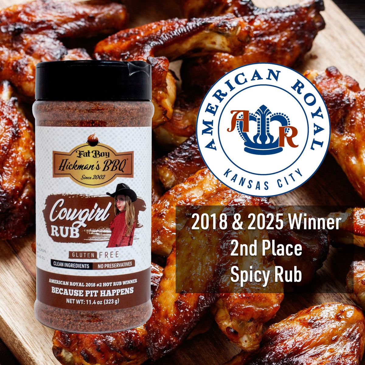 Cowgirl Gluten Free Natural Keto Friendly BBQ Rub 8.6 oz