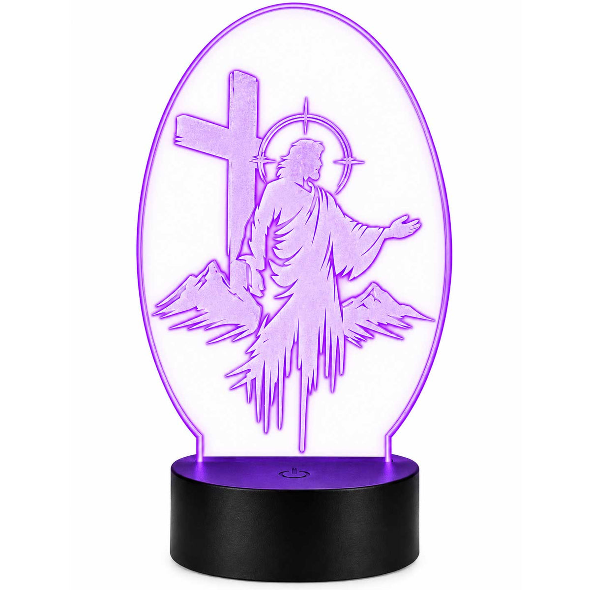Jesus and Cross LED Lighted Plaque | Glowing Creation