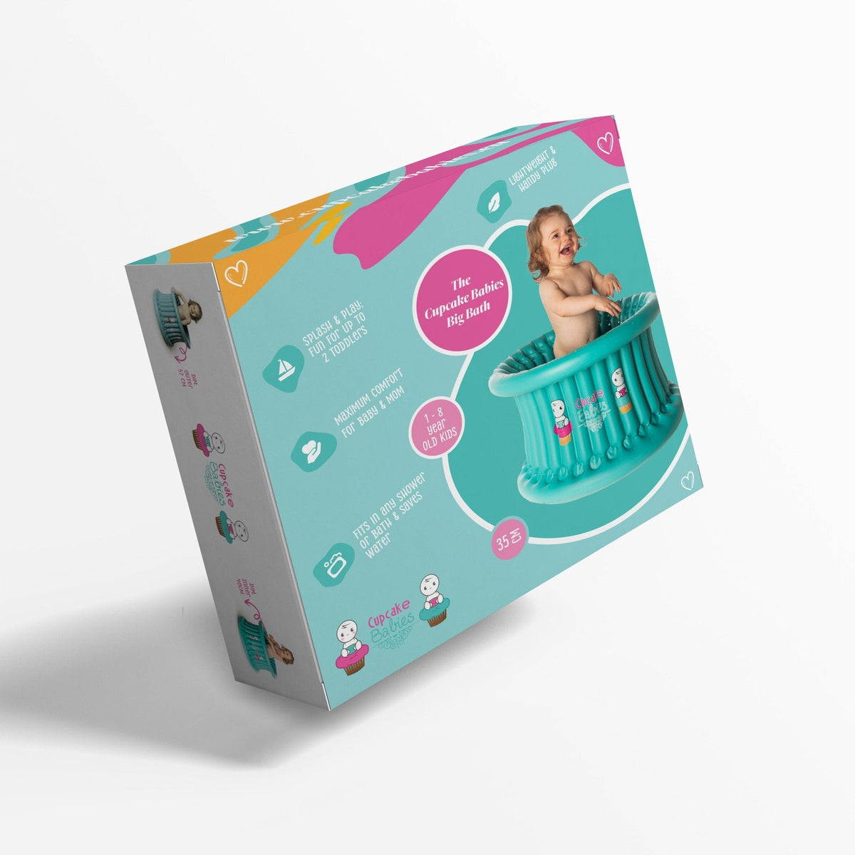 Cupcake Babies Big Bath White & inflator (suitable from 1 year up to 8 years)