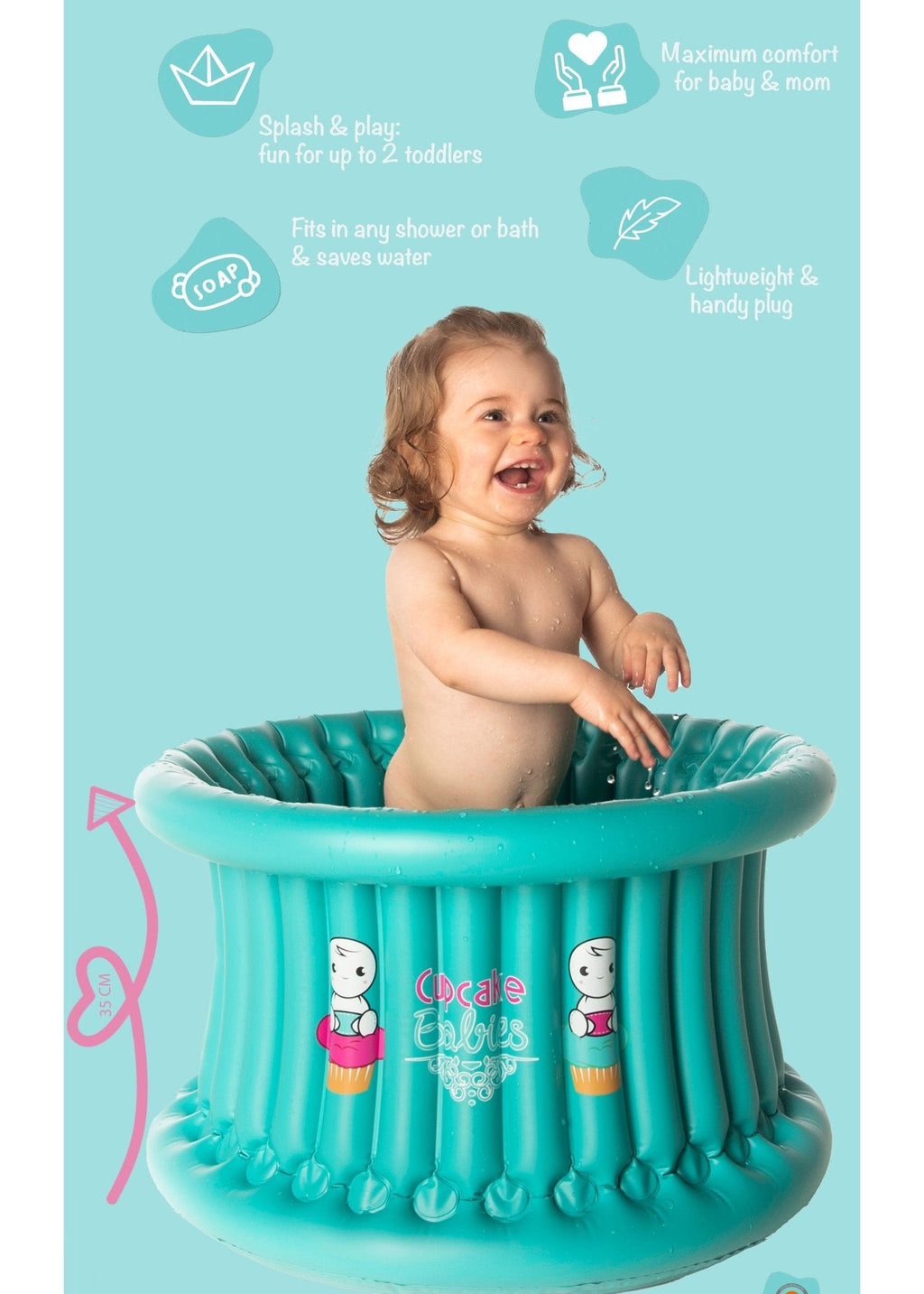 Cupcake Babies Big Bath — Turquoise | Ages 1–8