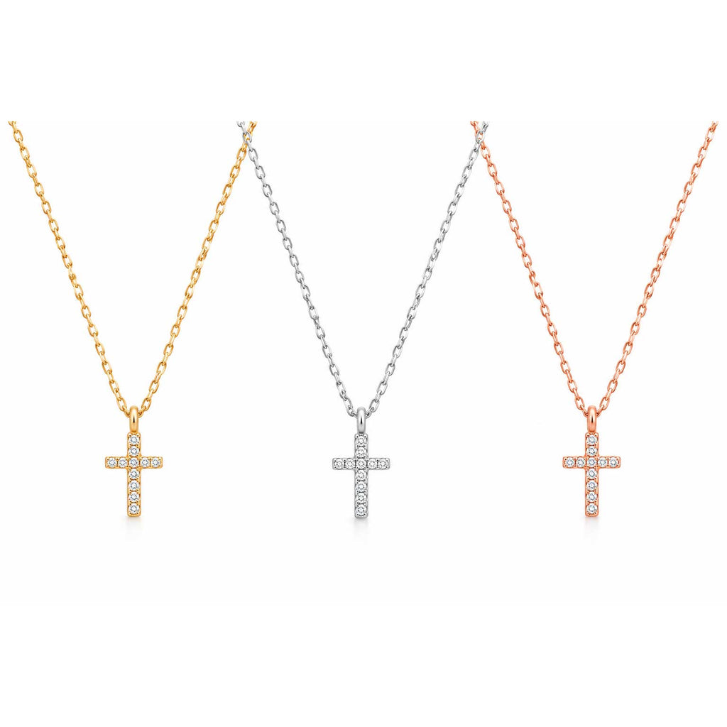 Cubic Zirconia Cross Necklace | Multiple Colors | Lux by Leslie