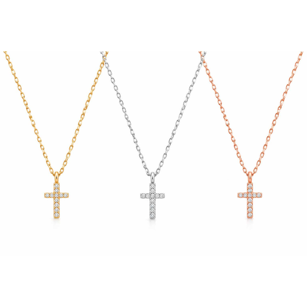 Cubic Zirconia Cross Necklace | Multiple Colors | Lux by Leslie