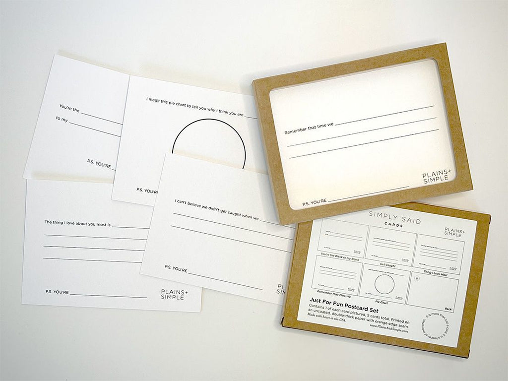 SALE | Simply Said Just For Fun Postcard Set | 5 Cards | Plains + Simple