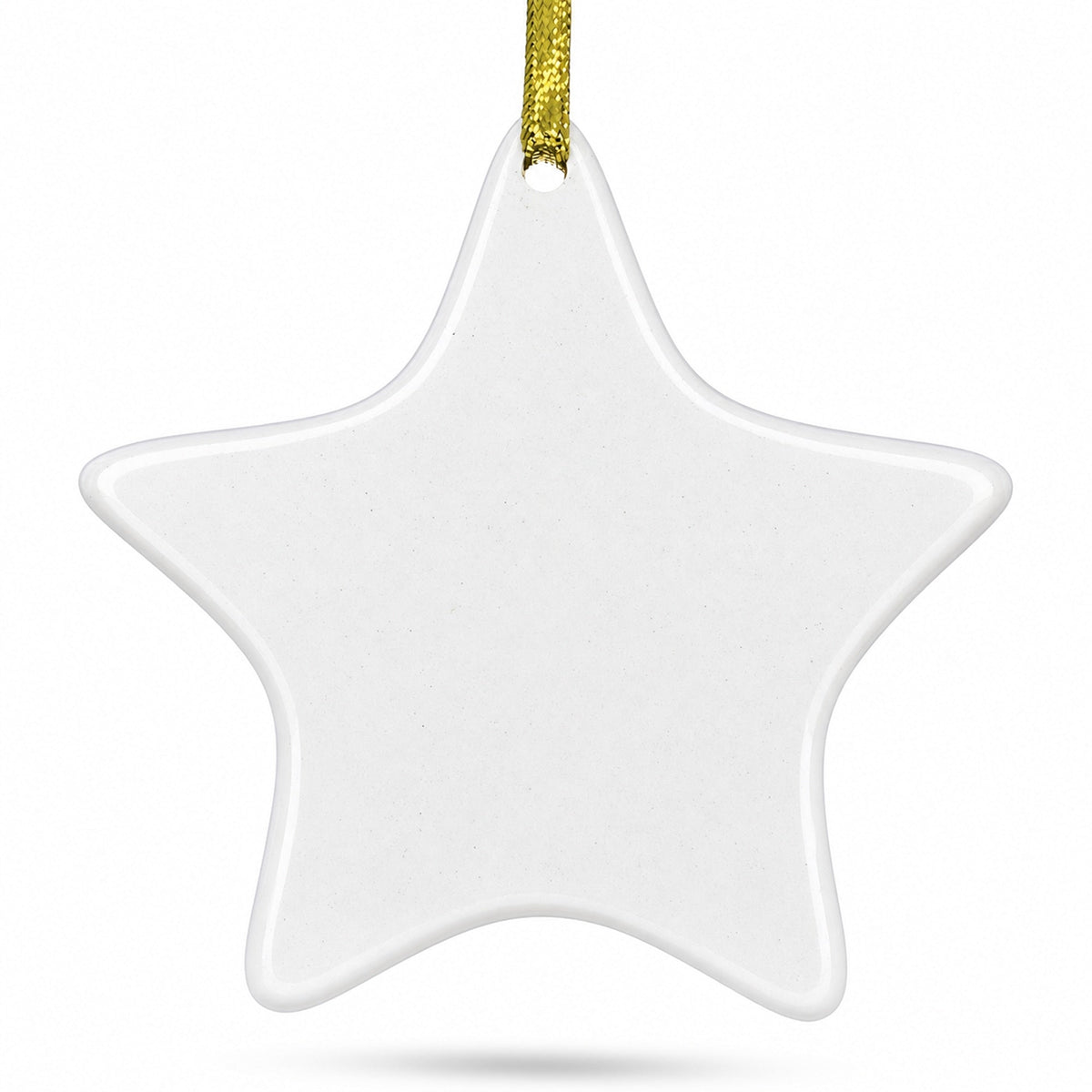 4.3-Inch Ceramic White Star Christmas Ornament