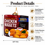 Chicken Nuggets Box Glass Christmas Ornament