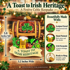 Irish Heritage Shamrock Beer Barrel And Pipe Glass Christmas Ornament