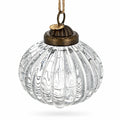 Clear Ribbed Glass Vintage Onion Christmas Ornament