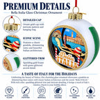 Italian Flag Travel Souvenir Venice Gondola Glass Ball Christmas Ornament