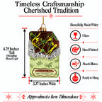 Dubai Chocolate Candy Bar Glass Christmas Ornament