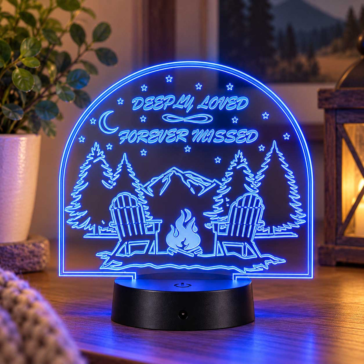 Inspirational LED Lighted Plaque | Deeply Loved Forever Missed | Glowing Creation