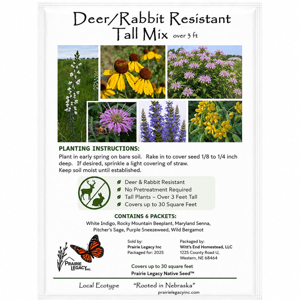 Deer & Rabbit Resistent Wildflower Bundle | Tall & Short Mini Mixes | Prairie Legacy Inc.
