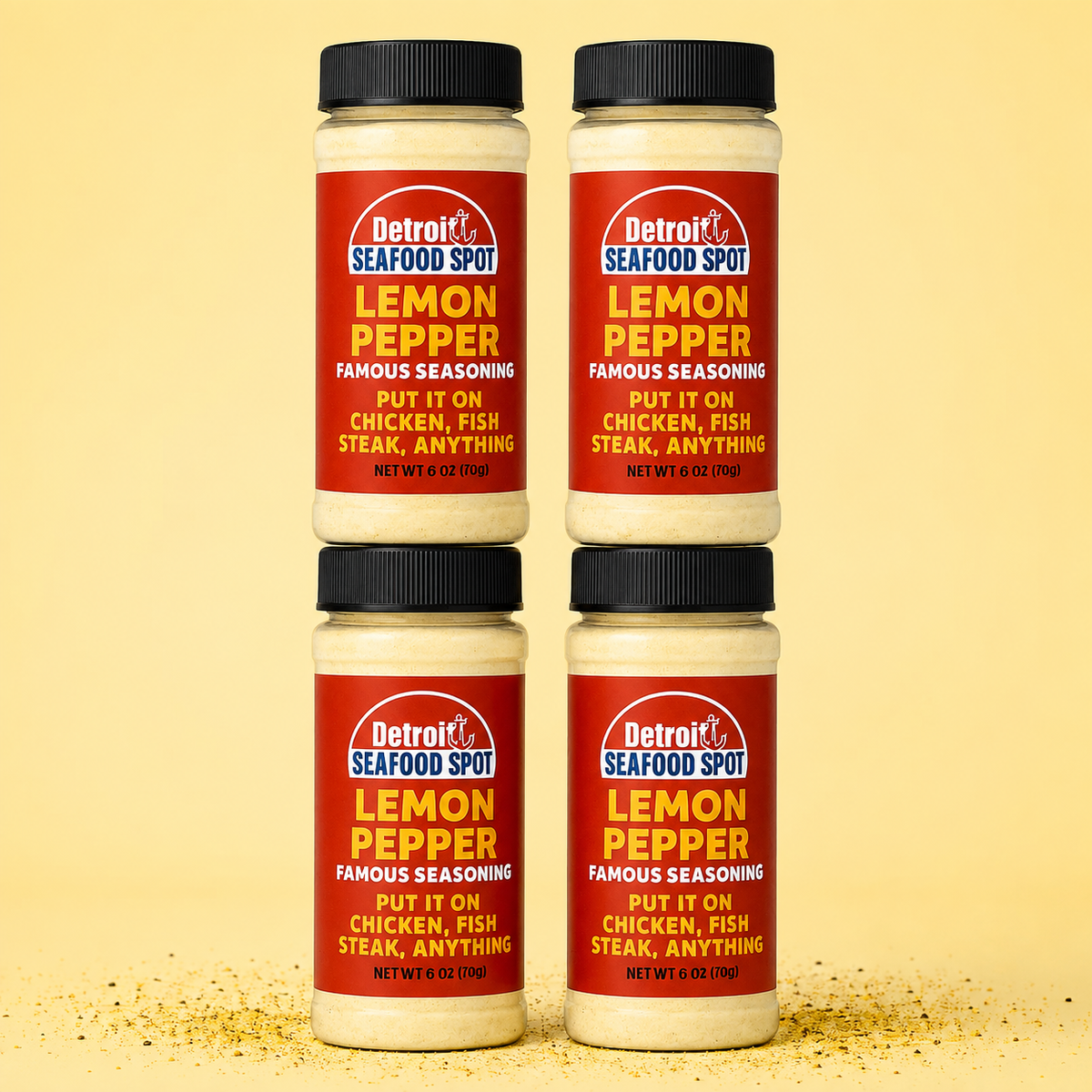 Detroit Seafood Spot Lemon Pepper Seasoning — 1, 3, 4 or 5 Bottles (16 oz / 1 lb Each)