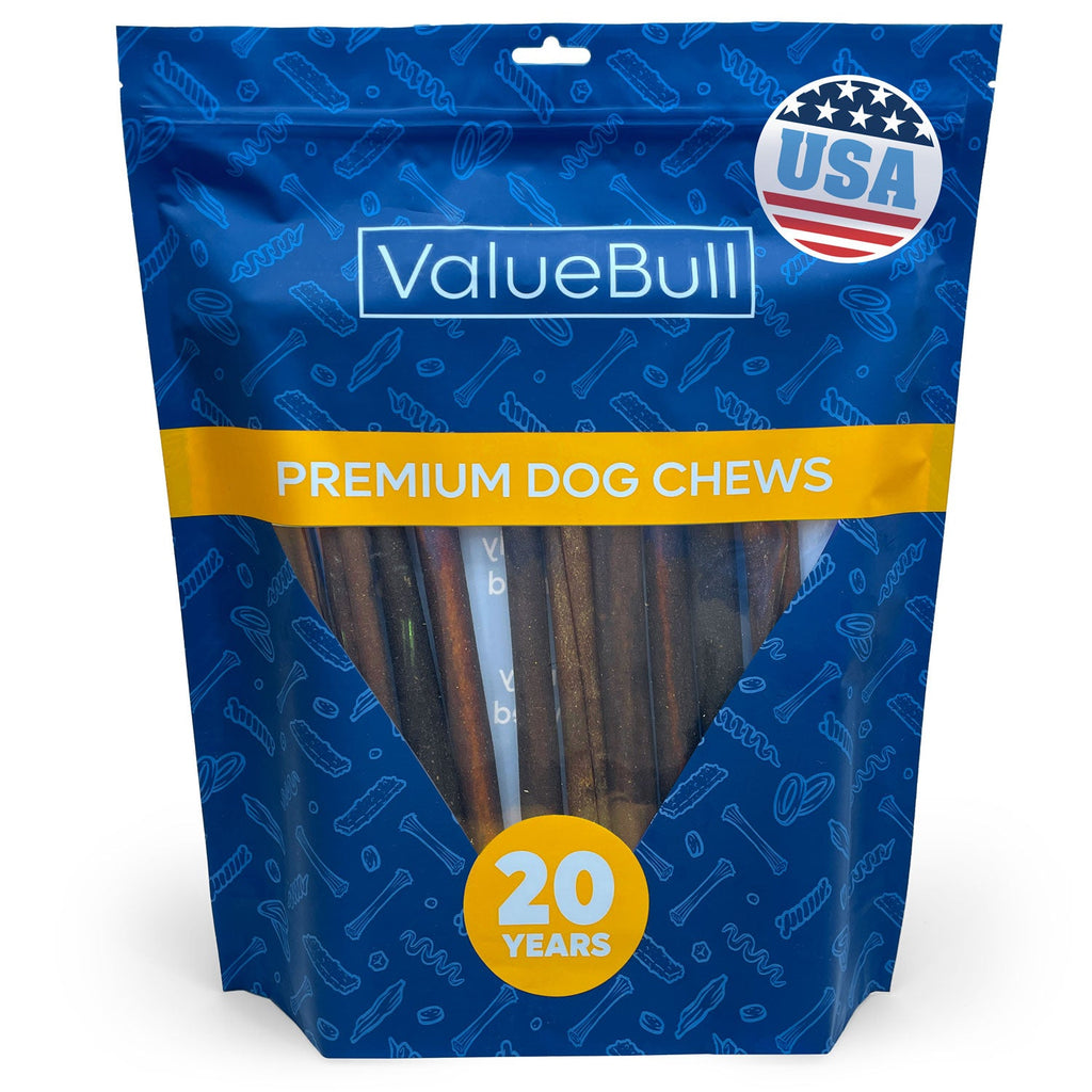 ValueBull USA Beef Collagen Sticks for Dogs, 12 Inch Thick Chews, 10 Count