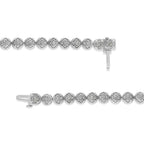 Quatrefoil diamond flower tennis bracelet in sterling silver 1 cttw bijoux-nyc direct