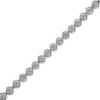 Quatrefoil diamond flower tennis bracelet in sterling silver 1 cttw bijoux-nyc direct