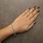 Quatrefoil diamond flower tennis bracelet in sterling silver 1 cttw bijoux-nyc direct