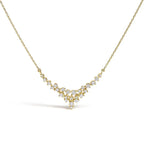 1/2 cttw diamond scattered three row v-shape necklace in 14k yellow gold bijoux-nyc direct