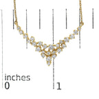 1/2 cttw diamond scattered three row v-shape necklace in 14k yellow gold bijoux-nyc direct