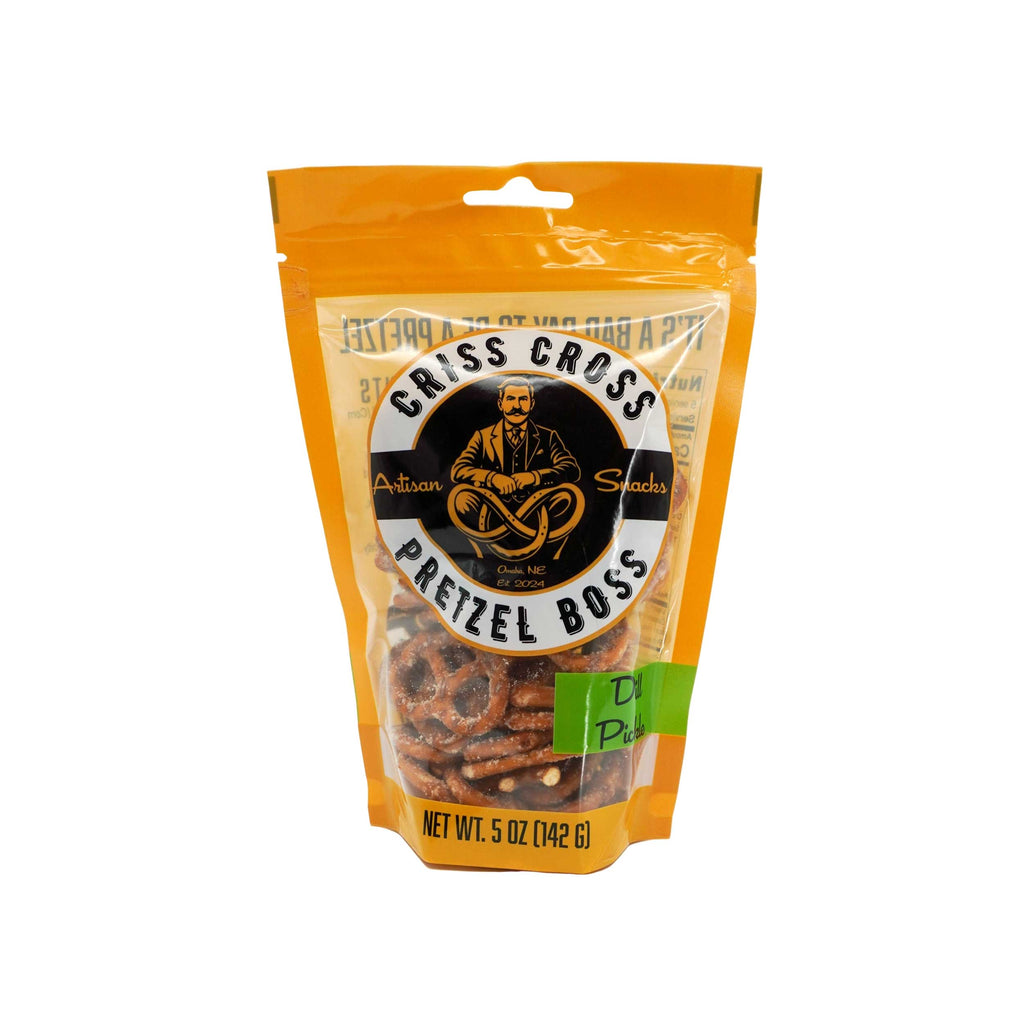 Dill Pickle Flavored Pretzels | Pack of 3 | 5 oz | Criss Cross Pretzel Boss