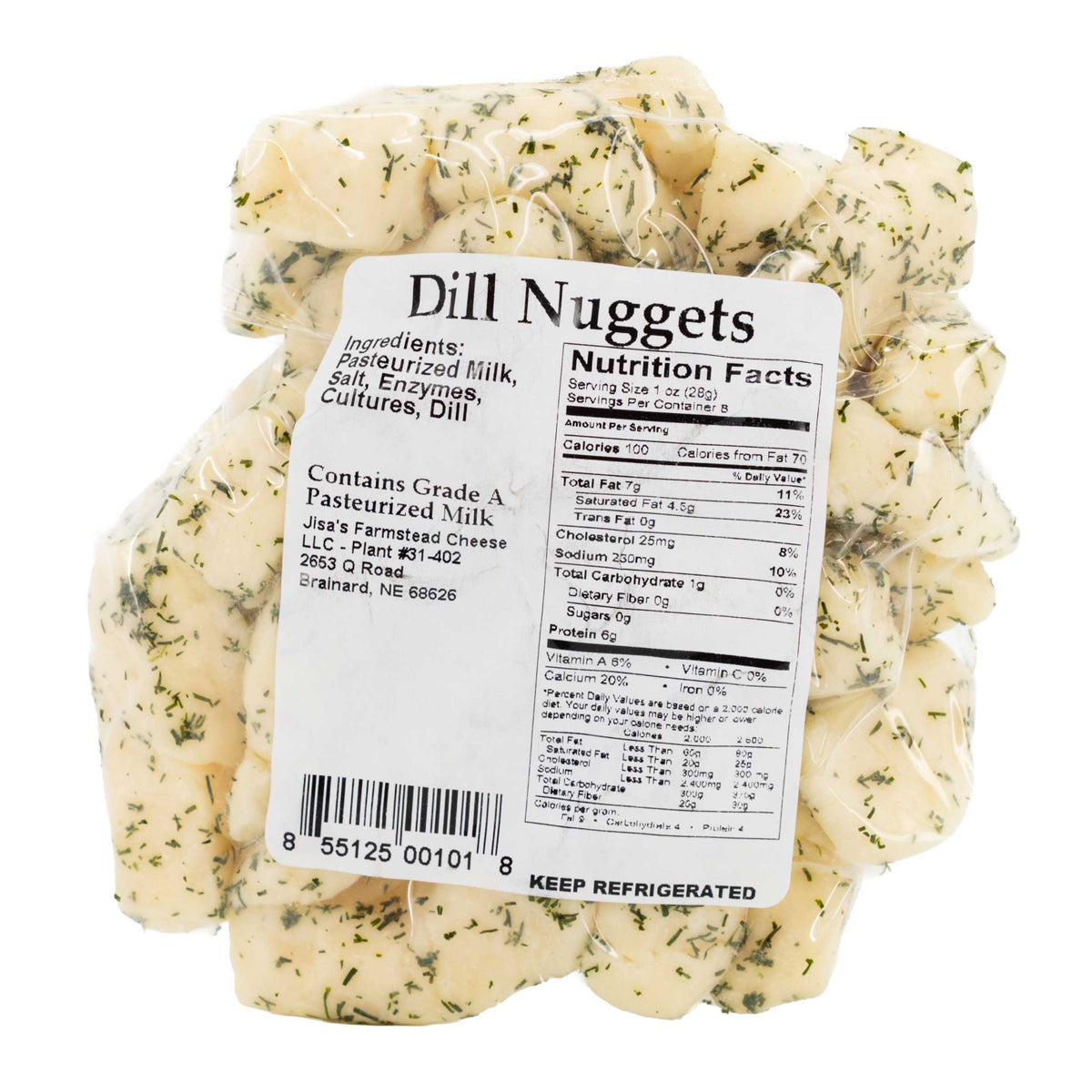 Dill Cheese Nuggets | Pack of 6 | 8 oz | Jisa's Farmstead Cheese