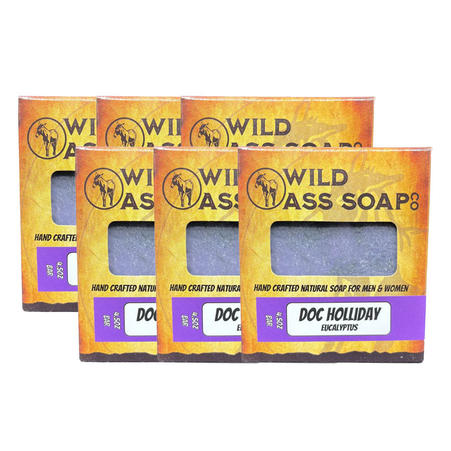 Tallow Bar Soap | Doc Holliday Scent | Pack of 6 | 4.5 oz | Palm Oil & Paraben Free | Wild Ass Soap Co