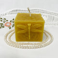 Square Dragonfly Beeswax Pillar Candle