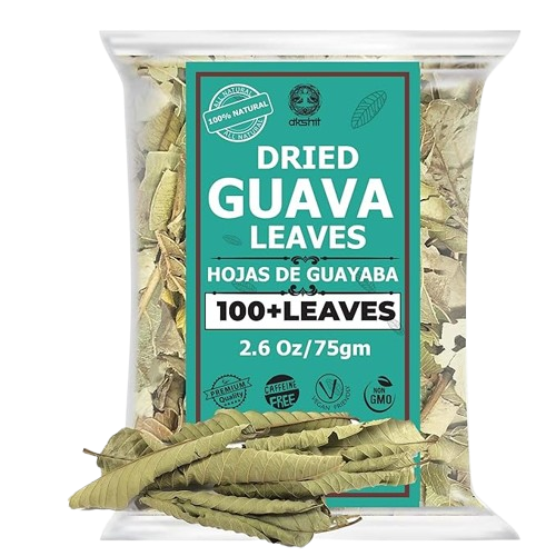 Akshit Dried Guava Leaves ( Hojas De Guayaba ) - 2.6 oz | Pure Guava Leaf for Tea | Feuilles de goyave | Caffeine free, Non GMO, Gluten-free, bio Akshit