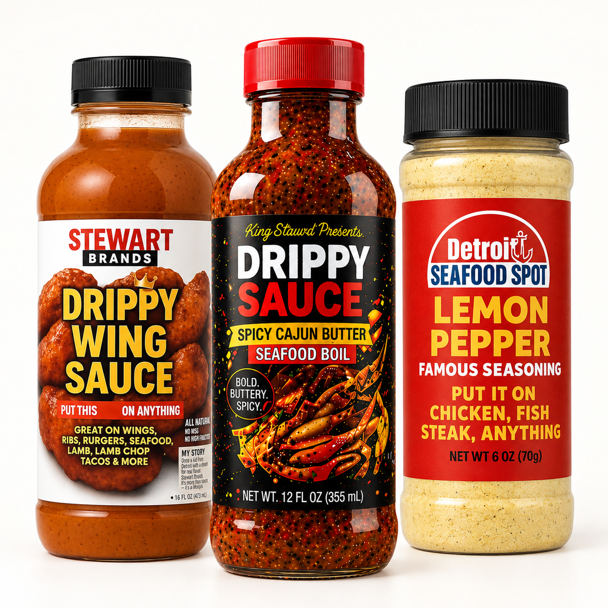 Drippy Sauce Mixed Variety Packs — 3, 5 & 10 Bottles